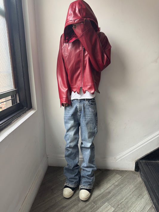 Red leather jacket